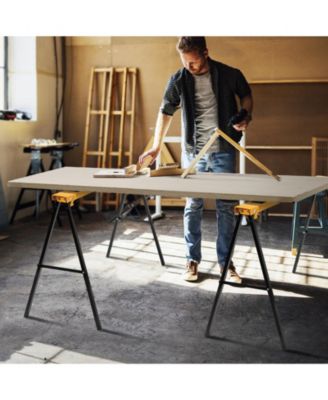 Heavy Duty Sawhorse with Steel Folding Legs- 2 Pack