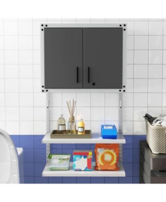 Metal Wall Cabinet with Lock and 3 Adjustable Shelves