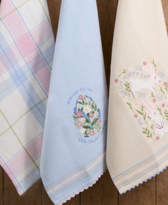 Oh Hoppy Day Cotton Dishtowels Set, 18"x28"