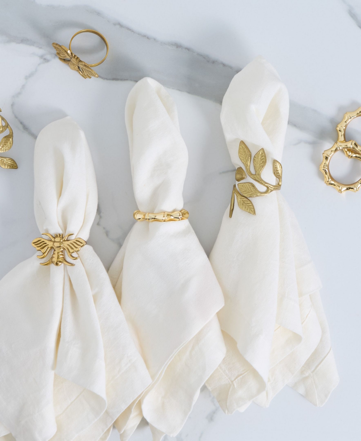 Design Imports Vine Napkin Ring, Set Of 4 In Gold