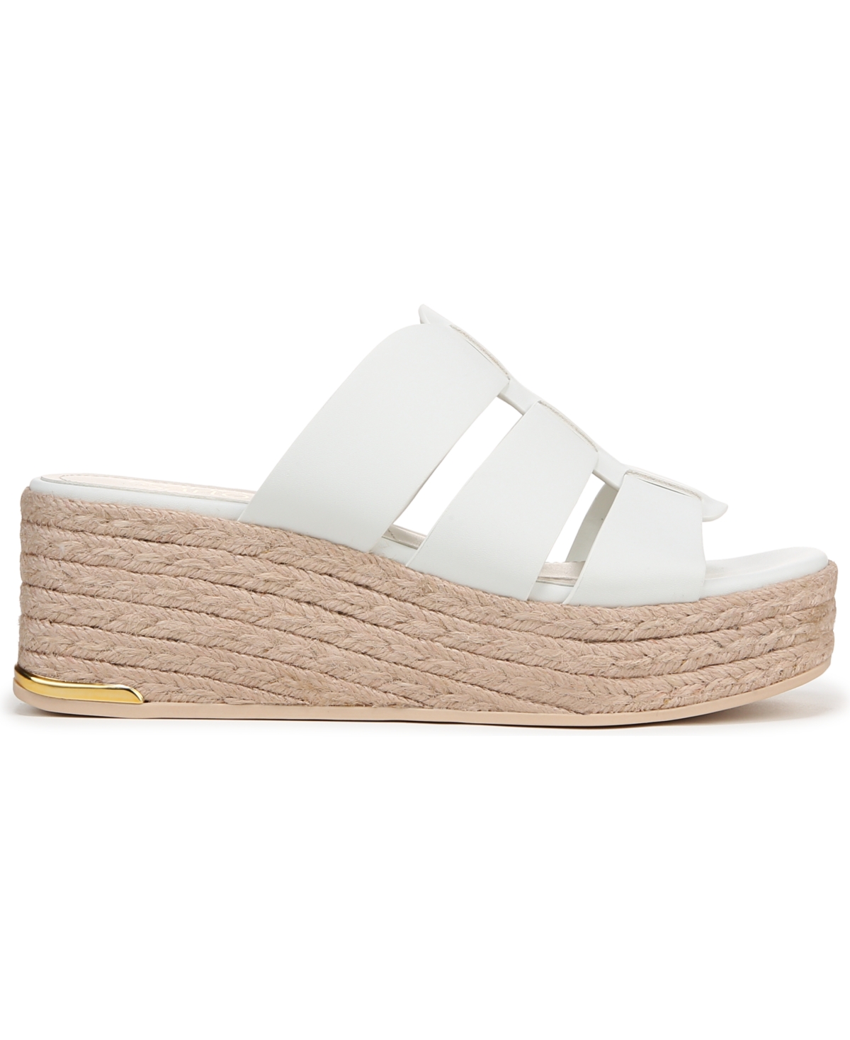 Franco Sarto Women's Tevin Open Square Toe Espadrille Slide Platform Sandals In Bright White Faux Leather