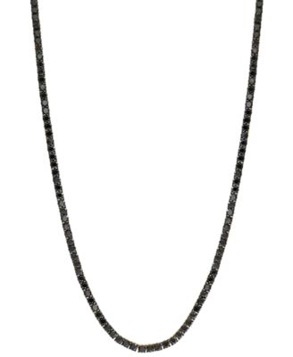 EFFY Collection - Men's Black Diamond 20" Tennis Necklace (16-5/8 ct. t.w.) in 14k Gold