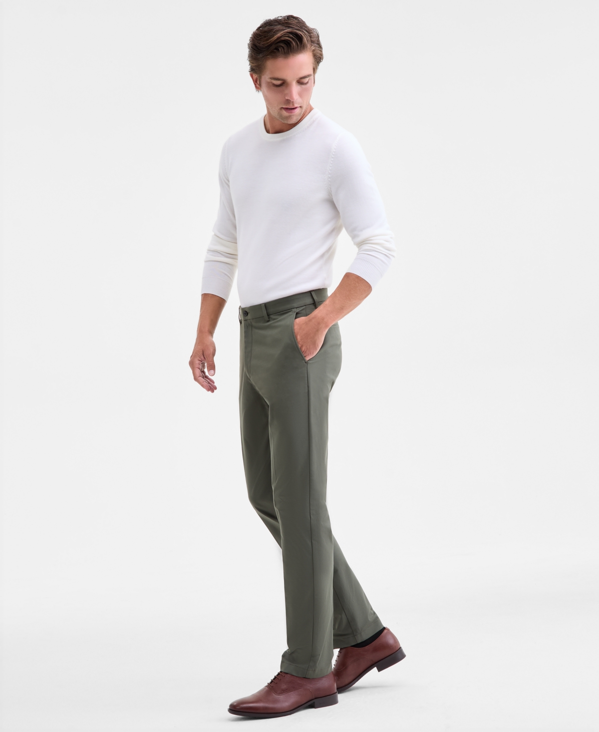 Michael Kors Men's Classic-fit Solid Dress Pants In Gray