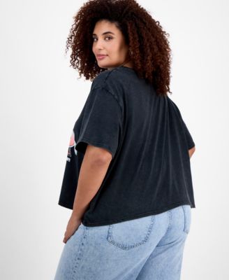 Trendy Plus Size Pink Floyd Cropped Tee