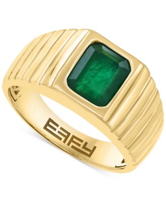 EFFY&reg; Men's Tanzanite Rib Textured Ring (2-1/10 ct. t.w.) Ring in 14k Gold (Also in Emerald)