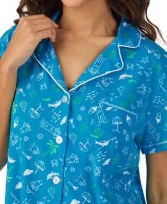 Women's Printed Short-Sleeve Boxer Pajama Set