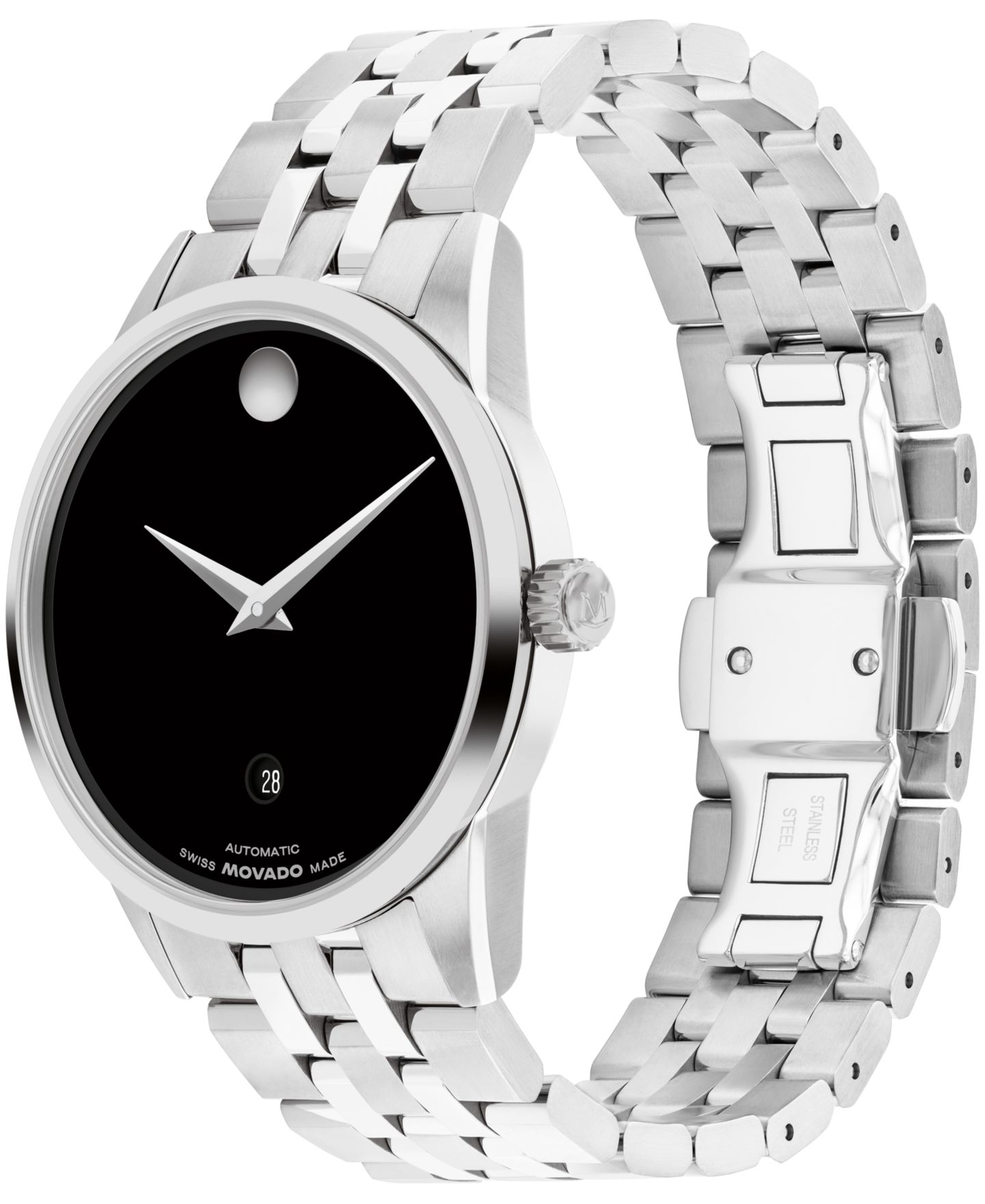 Мужские часы Movado Museum Classic Swiss Automatic Stainless-Steel Watch, 40mm — фото 2