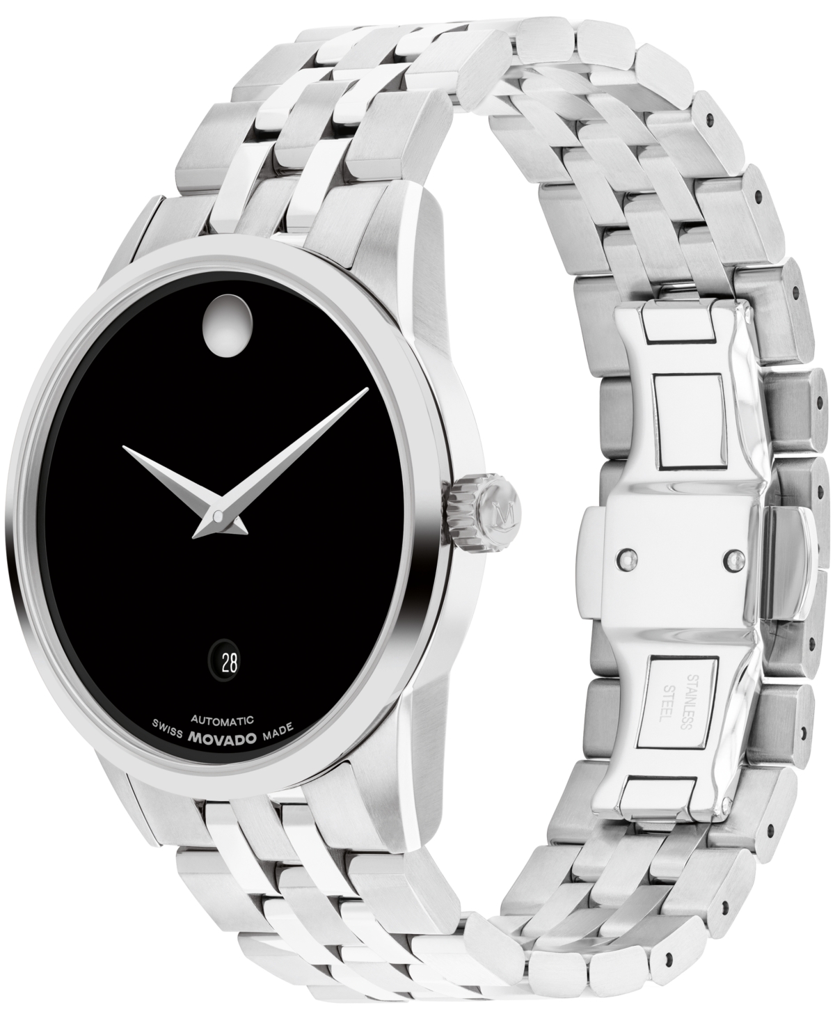 Movado Men's Museum Classic Swiss Automatic Stainless-steel Watch, 40mm In Silver-tone
