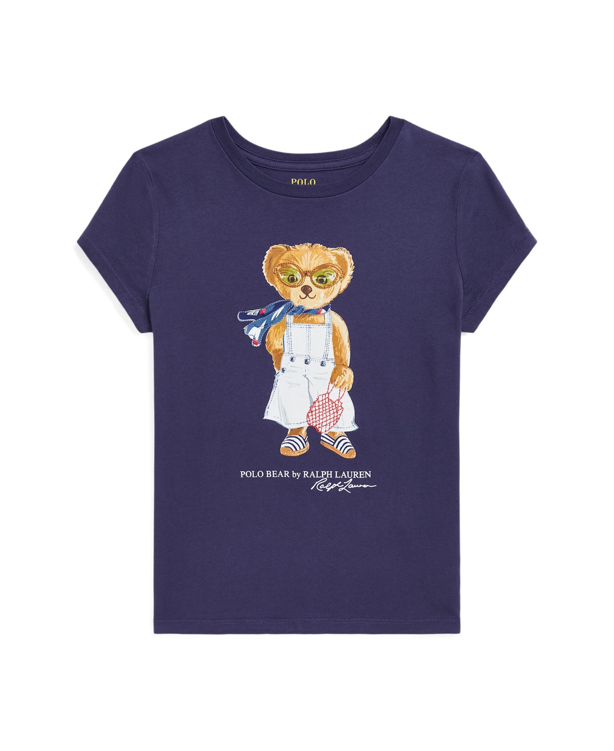 Polo Ralph Lauren Big Girls Polo Bear Jersey T-shirt In Boathouse Navy