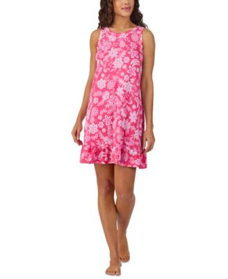 Cuddl Duds - Women's Sleeveless Ruffled-Hem Chemise