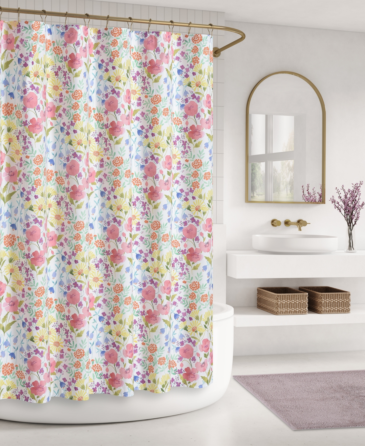 J Queen New York Jules Shower Curtain, 72" X 72" In Turquoise