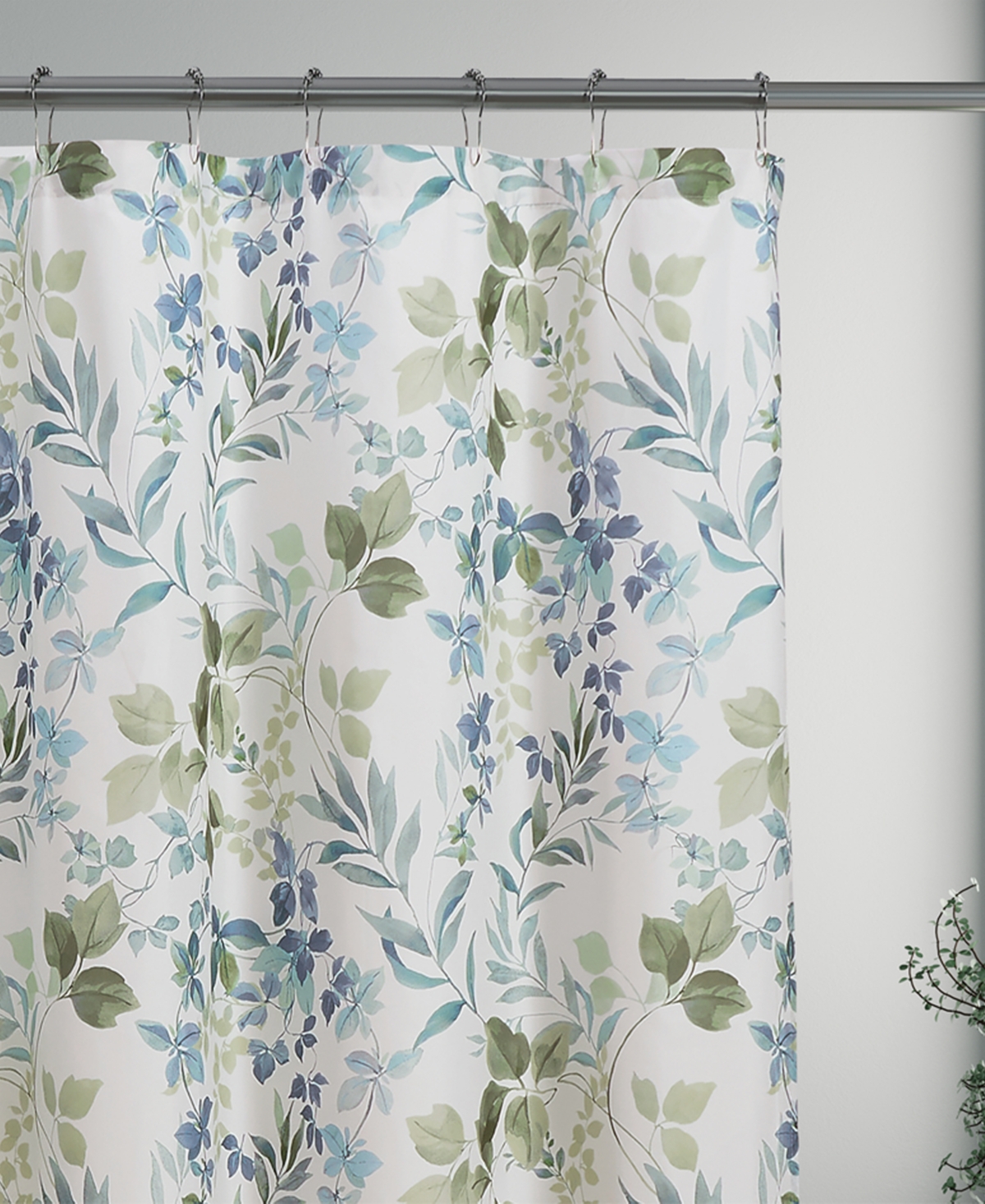 Shop Royal Court Evergreen Shower Curtain, 72" X 70" In Blue