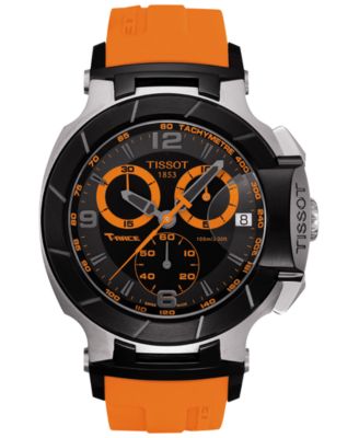 Tissot Men's Swiss Chronograph T-Race Orange Rubber Strap Watch 45mm  T0484172705704 \u0026 Reviews - All Fine Jewelry - Jewelry \u0026 Watches - Macy's