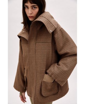 Women's Wool & Cashmere Blend Oversized Puffer Coat