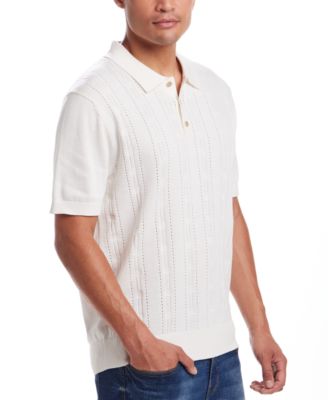 Men's Regular-Fit Pointelle Sweater-Knit Polo Shirt 