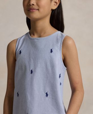 Big Girls Polo Pony Oxford Dress
