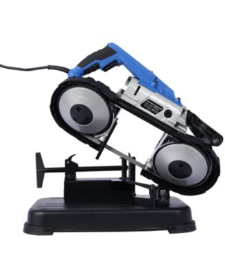 High-Performance Portable Band Saw with Removable Stainless Steel Base, 45°-90° Cutting, 10A 1100W Motor, 5-inch Depth Cut,