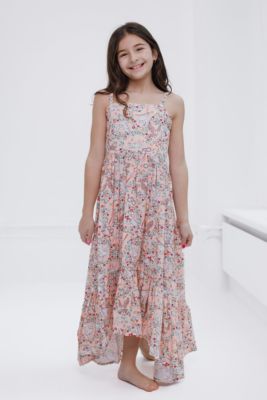 Girls Hedwig Square Neck Smocked Cami Maxi Dress