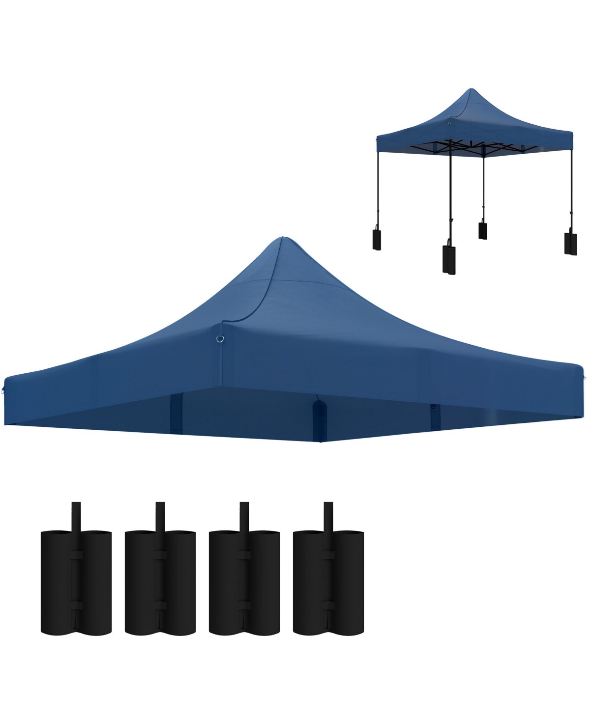 10' x 10' Pop up Canopy Replacement Top with Weight Bags, Multi - American flag