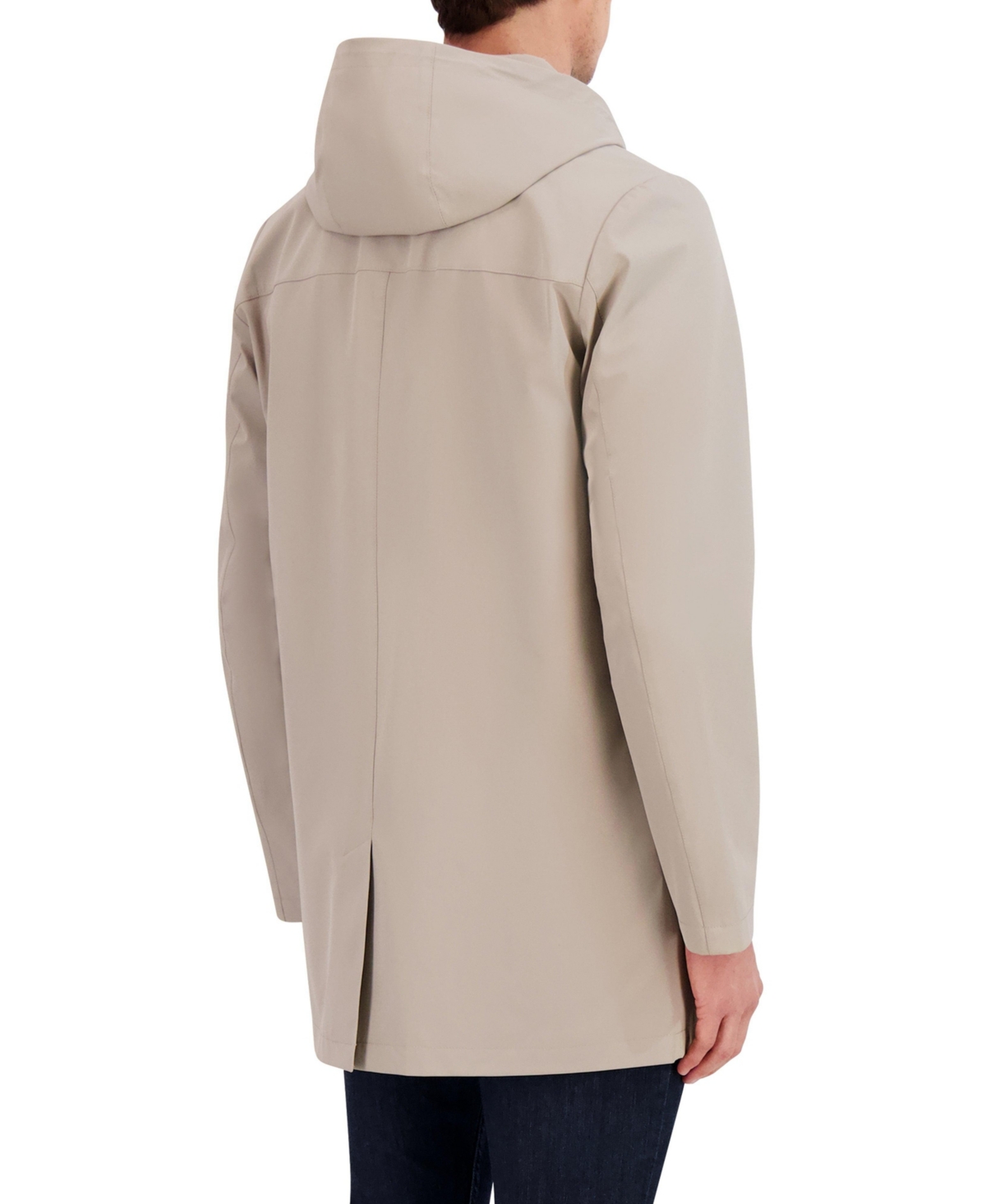 Vince Camuto Men's Rain Tek Transitional Coat With Removable Hood In Cement