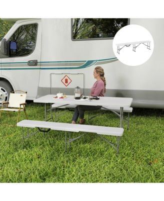 2 Pack 6 ft. Plastic Folding Benches,