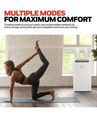 14,500 BTU Portable Air Conditioner for Rooms up to 700 Sq. Ft., Portable AC with Dual Hose & 101 Pint Dehumidifier, Includes Remote Control and AC Unit Window Kit, HW4CEDAWW0, White (10,000 BTU SACC)