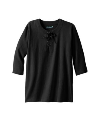 Big & Tall Gauze Lace-Up Shirt