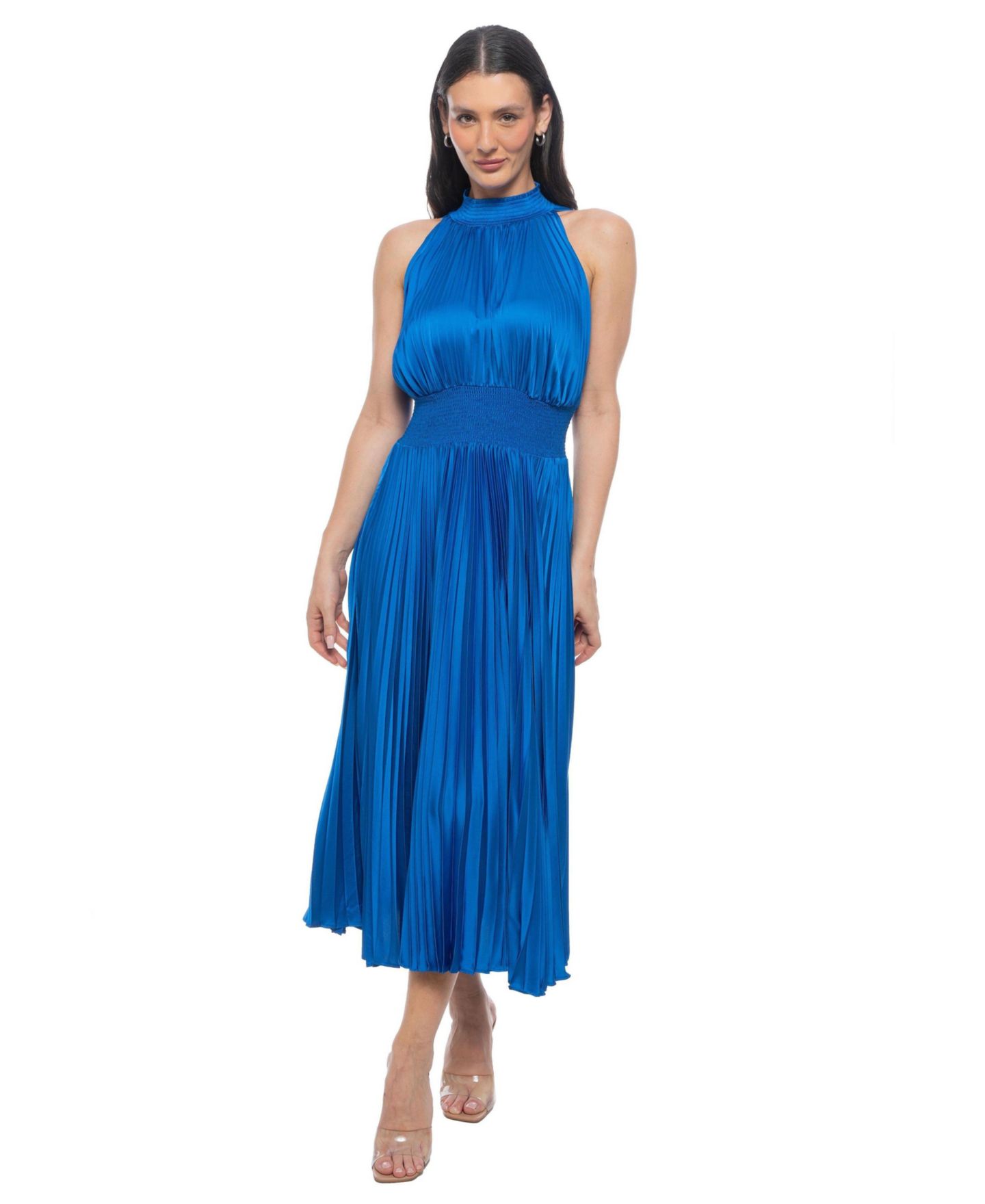 Женское платье Bebe Sleeveless Pleated, цвет: Королевский синий — фото 1