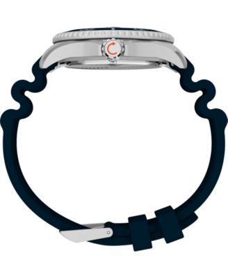 Men's Quartz Analog Blue Rubber Watch, 44mm