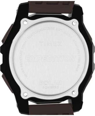 Men's Chronograph Brown Silicone Watch, 49mm