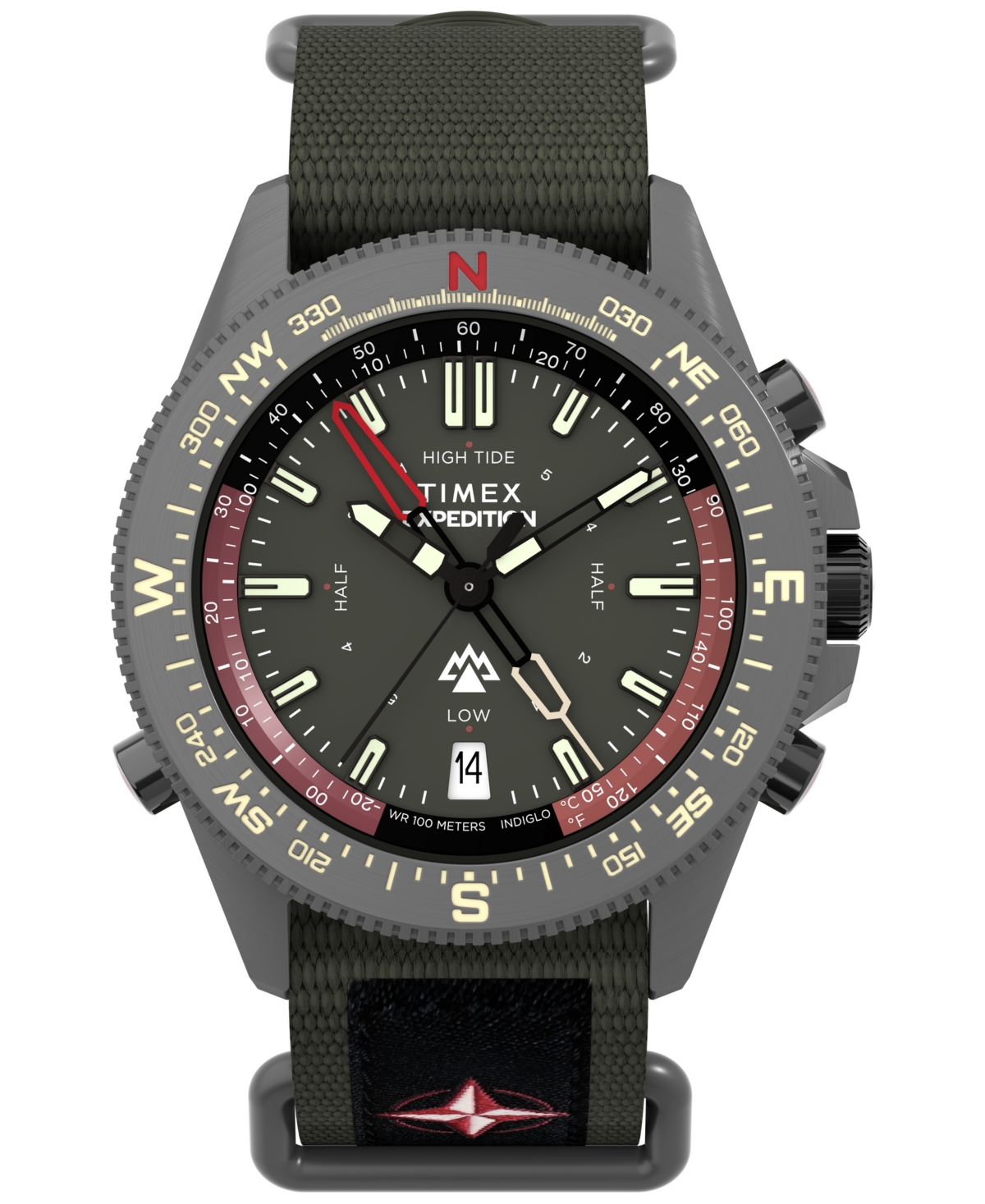Men's Quartz Analog Green Nylon Watch, 43mm - Green