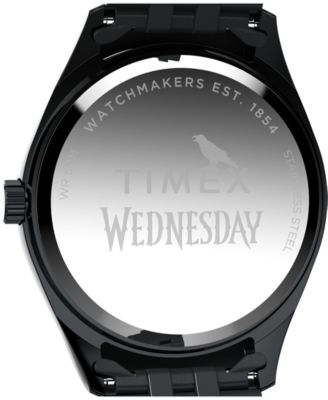 Men's Quartz Analog Black Stainless Steel Watch, 36mm