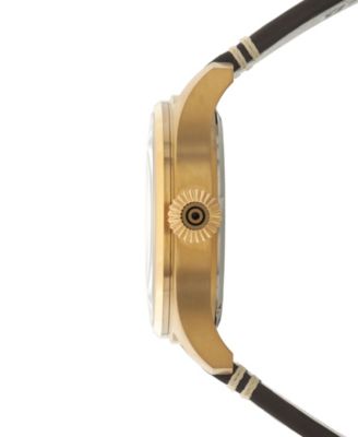 Men's Hawker Hurricane Clowes Automatic Brown Leather Strap Watch, 46mm