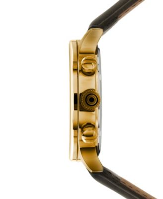 Men's Hawker Hurricane Classic Chronograph Beige Leather Strap Watch, 43.5mm