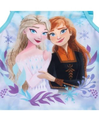 Little Girls Disney Princess Anna Elsa Tankini Top and Bikini Bottom Swim Set