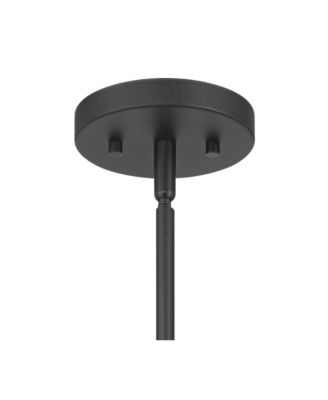 William 22" Modern 4-Light Pendant Chandelier Ceiling Light Fixture Dining Room Over Table Black Finish Rattan