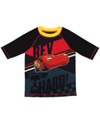 Boys Disney Pixar Lightning McQueen Rash Guard and Swim Trunks Outfit Set
