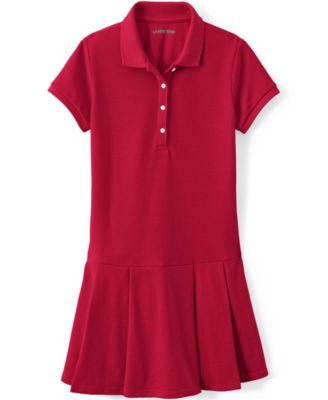 Little Girls Short Sleeve Mesh Pleated Polo Dress