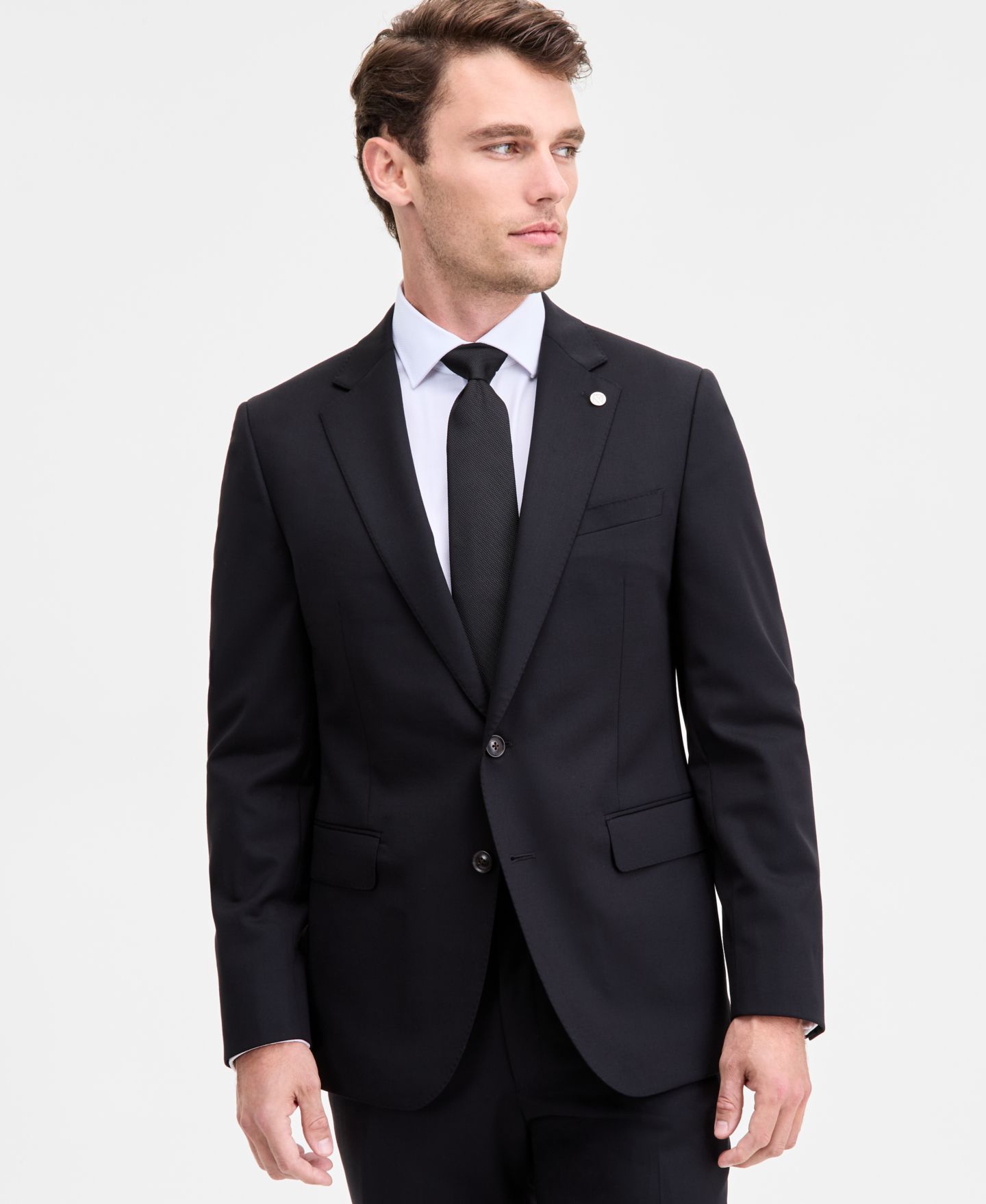 Мужские куртки Ted by Ted Baker Modern-Fit Wool-Blend Suit Separate, цвет: Чёрный — фото 1