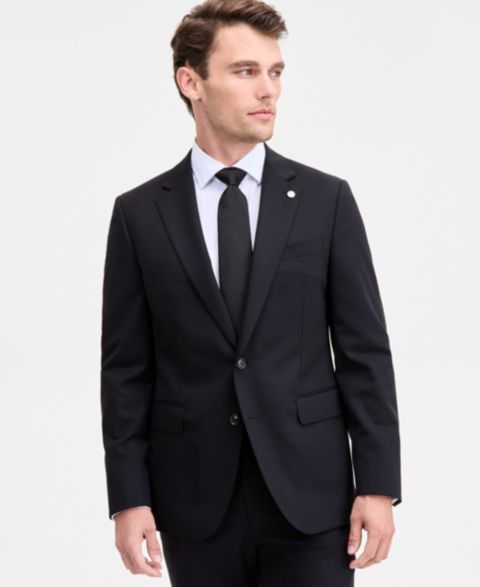 Мужские куртки Ted by Ted Baker Modern-Fit Wool-Blend Suit Separate, цвет: Чёрный