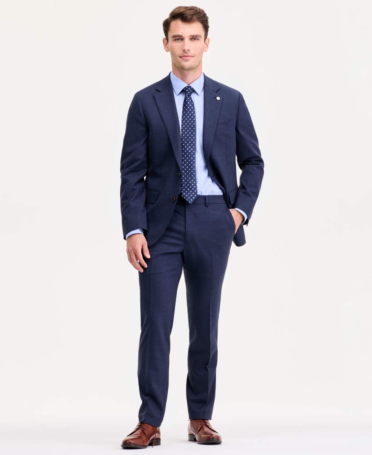 Ted By Ted Baker Men's Modern-fit Blue Sharkskin Wool-blend Suit Separate Jacket In Blue