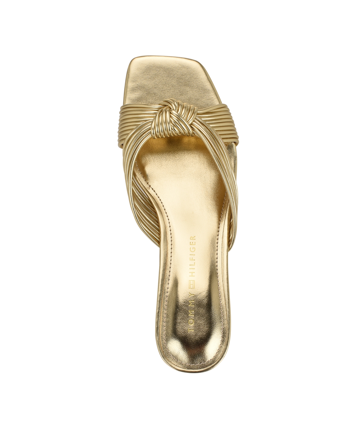 Tommy Hilfiger Women's Philie Knotted Crisscross Block Heel Sandals In Gold