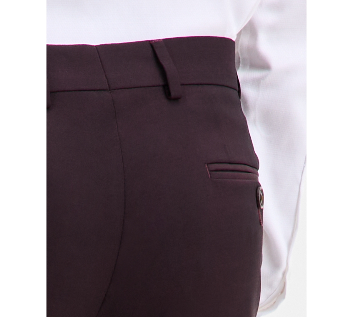 Ted By Ted Baker Men's Modern-fit Stretch Bordeaux Wool-blend Suit Separate Pants In Red