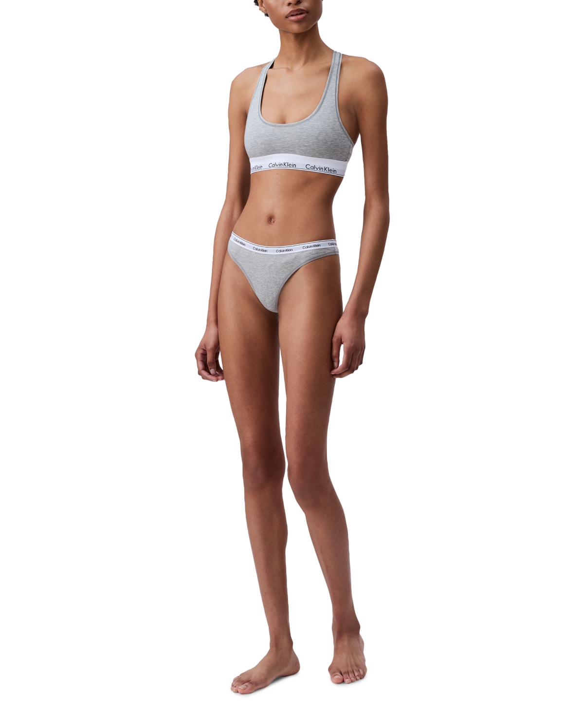 Shop Calvin Klein Women's Modern Logo 3-pack Thong Underwear Qd5209 In Highline Green,buff Pink,grey Heather