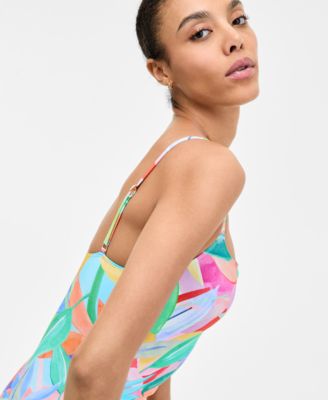 Women's Tropi-Flage Printed Scoop-Neck One-Piece Swimsuit, Exclusively at Macy's