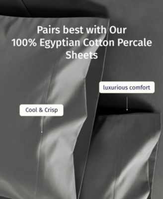 Luxury 100% Egyptian Cotton Percale Pillow Cases King Size Set of 2 - Classic, Lightweight, Soft & Breathable, Fits King Size Pillows