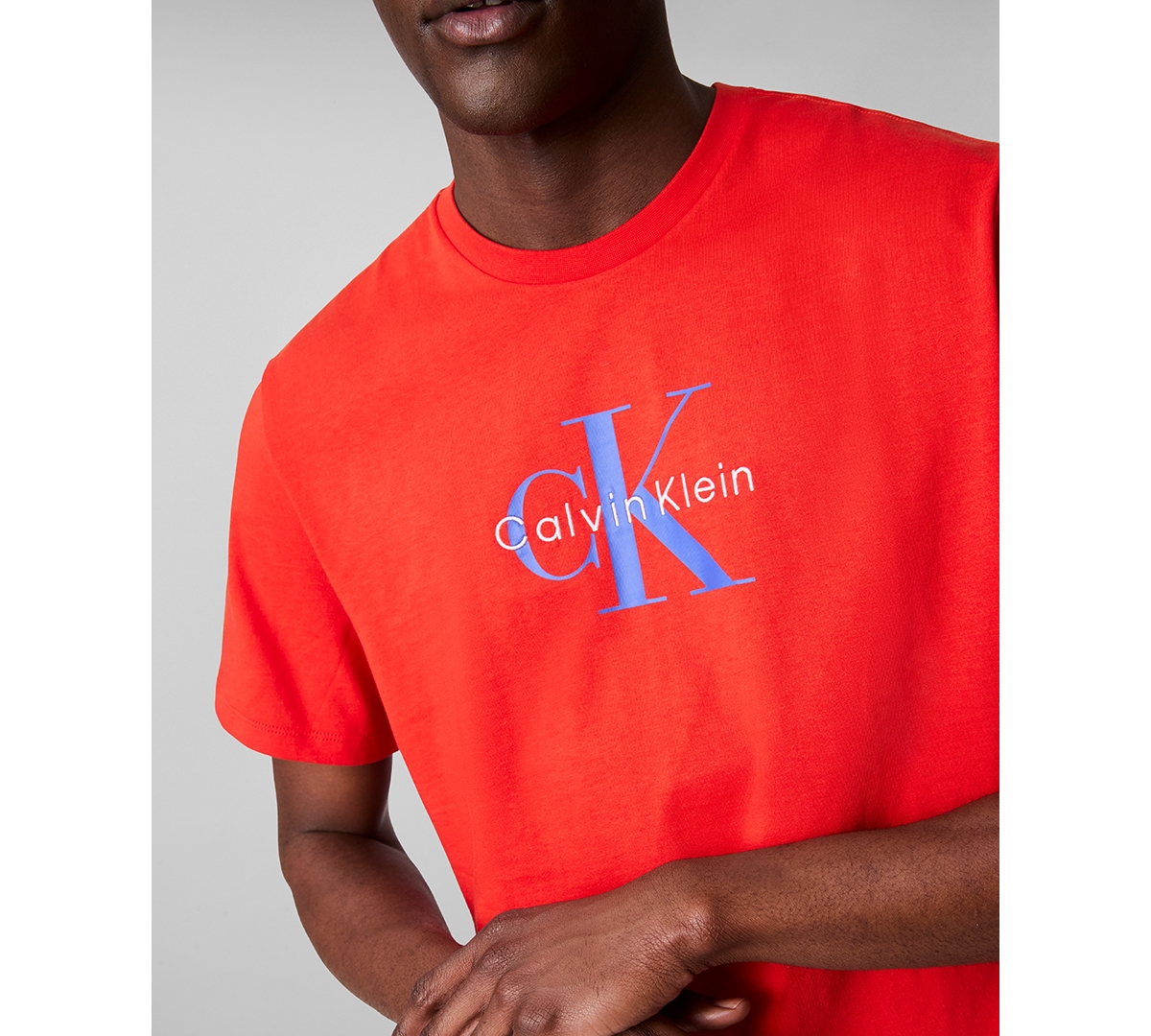 Shop Calvin Klein Men's Relaxed-fit Logo T-shirt In Red Alert