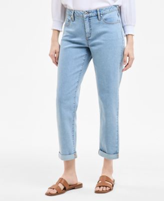 Women's High Stretch Mid-Rise Girlfriend Jeans, Exclusively at Macy's