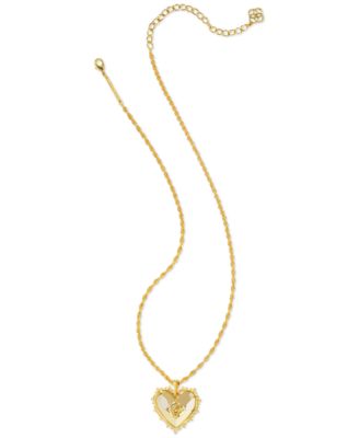 Rose Heart Locket Pendant Necklace, 16" + 3" extender