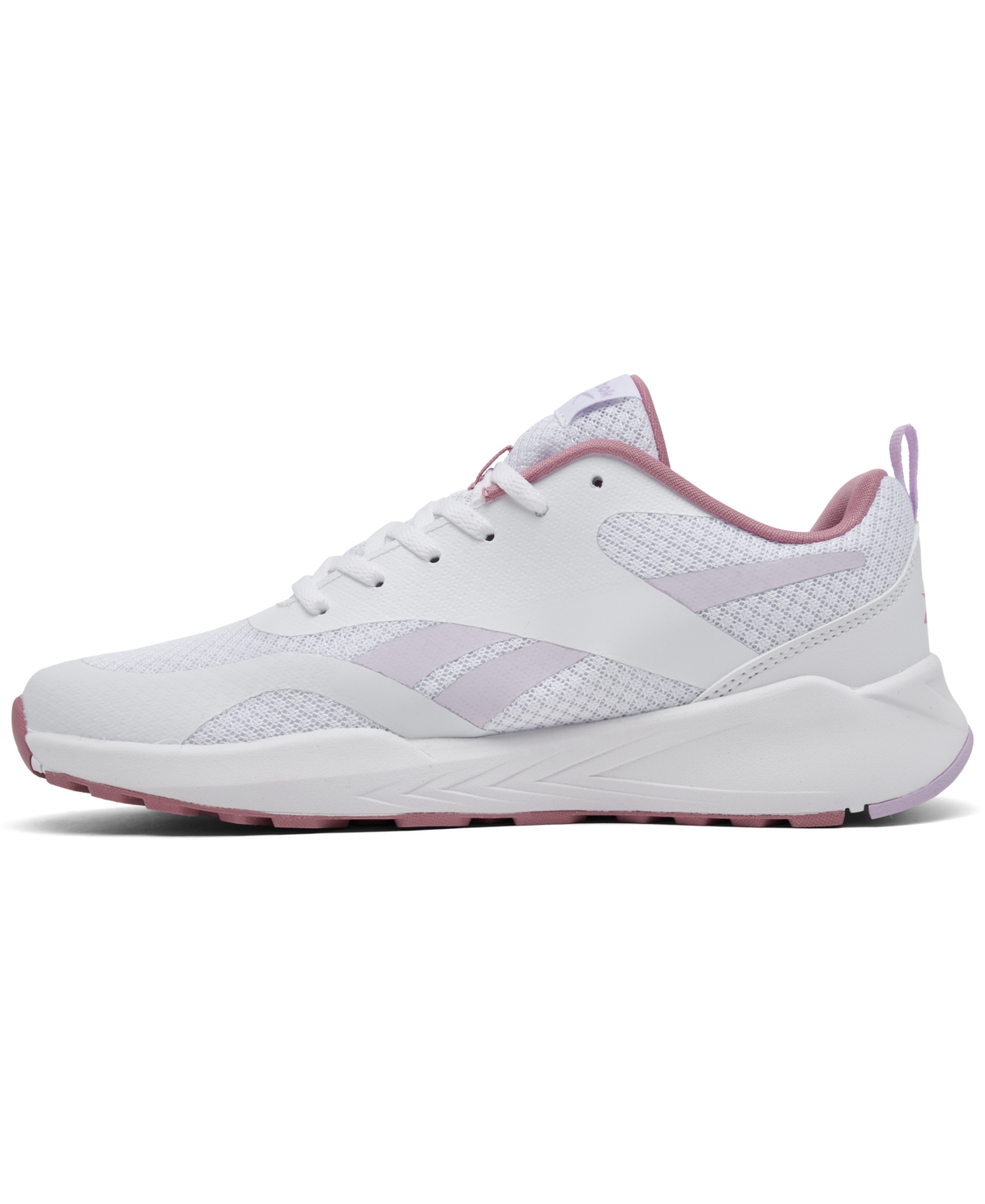 Reebok Big Girls Energen Casual Sneakers From Finish Line In White,rose